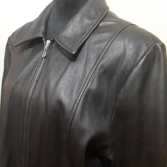PELLE STUDIO WILSONS LEATHER WOMEN'S BLACK SOFT GENUINE LEATHER COAT Size XL - Picture 8 of 16